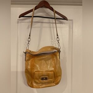 Coach yellow leather handbag Patent Leather Shoulder Strap